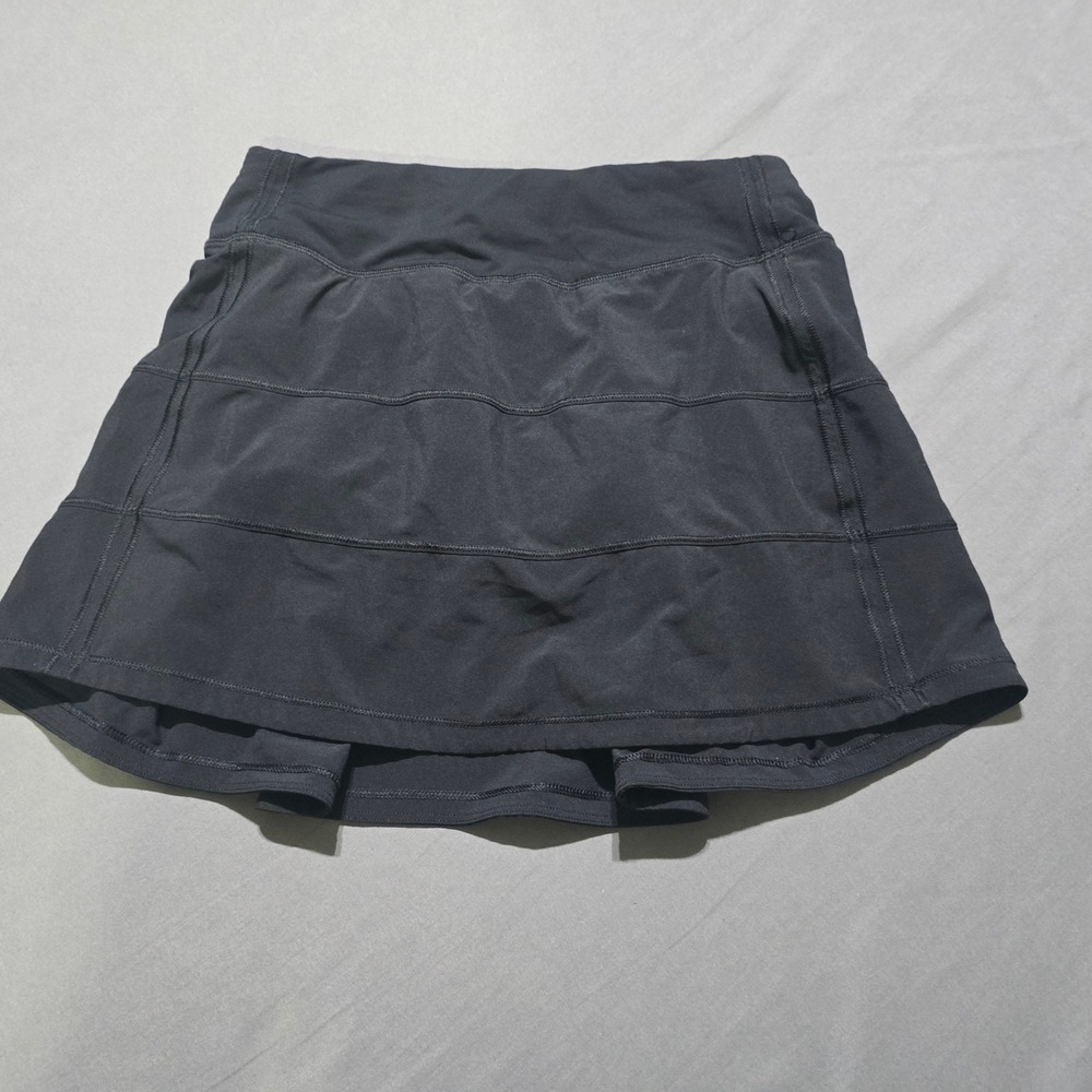 Lululemon Pace Rival Skirt Women 2 Black Tiered Pleated Athletic Skort W8AACT